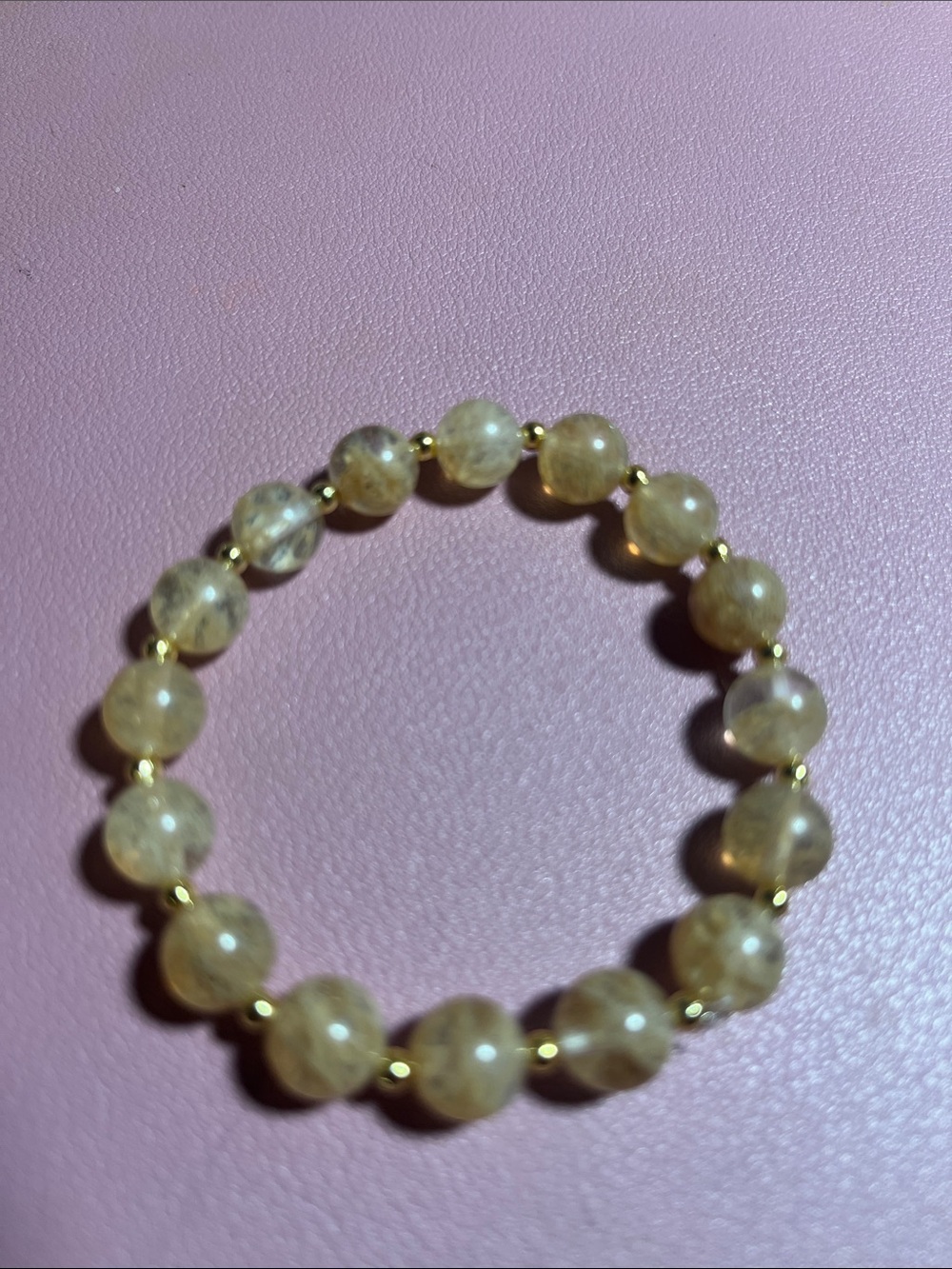 Tan Beaded Stretch Bracelet - Brand